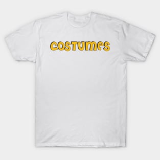 Film Crew On Set - Costumes - Gold Text - Front T-Shirt